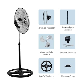 Foto 2 | Foto 2 | Ventilador de Pedestal Dosyu 3 Velocidades de Metal 125 cm