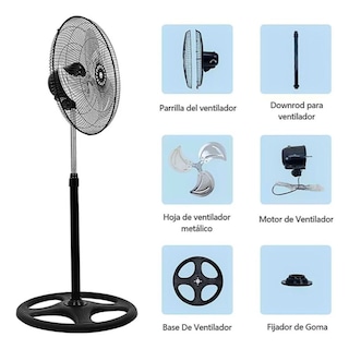 Foto 6 | Foto 6 | Ventilador Con 3 Aspas De Metal 18'' De Diámetro 127v 62*51*17cm