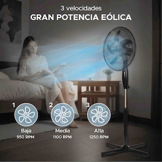 Foto 6 | Foto 6 | Set 2 Ventiladores De Pedestal Sky Care 16'' Negro