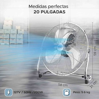 Foto 3 | Foto 3 | Ventilador Industrial De Piso Sky Care 20 Metálico – 3 Velocidades
