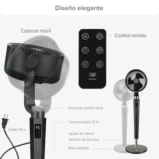 Foto 4 | Foto 4 | Ventilador De Pie 360° Ultra Silencioso, 24 Velocidades, Panel Digital Táctil Y Control Remoto
