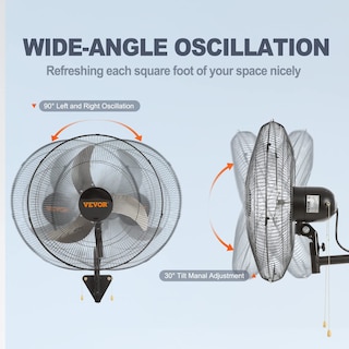 Foto 4 | Foto 4 | Ventilador De Pared Vevor De 20 Pulgadas, Oscilante, 3 Velocidades, 4650 Cfm - Venta Internacional.