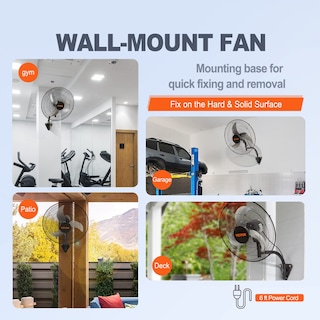 Foto 6 | Foto 6 | Ventilador De Pared Vevor De 20 Pulgadas, Oscilante, 3 Velocidades, 4650 Cfm - Venta Internacional.