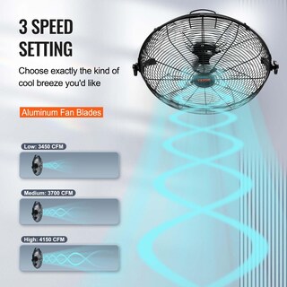 Foto 3 | Foto 3 | Ventilador De Pared Vevor De 18 Pulgadas Con Inclinación De 360 Grados 4000 Cfm - Venta Internacional.