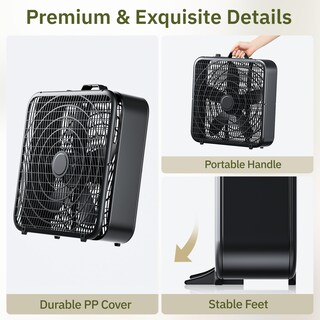 Foto 3 | Foto 3 | Ventilador Box Simple Deluxe De 20 Pulgadas Con 3 Velocidades De Refrigeración, Negro - Venta Internacional.
