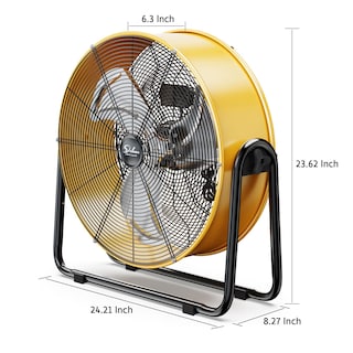Foto 2 | Foto 2 | Ventilador De Tambor Simple Deluxe De 50 Cm, Metal Pesado, Industrial, Amarillo - Venta Internacional.