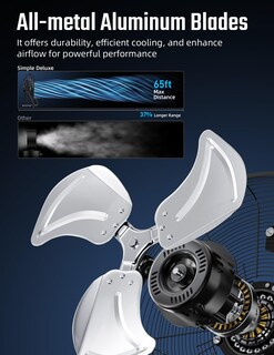 Foto 2 | Foto 2 | Ventilador De Suelo Simple Deluxe Hifanxfloor12vx2 30 Cm, 3 Velocidades, Negro - Venta Internacional.