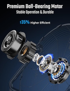 Foto 3 | Foto 3 | Ventilador De Suelo Simple Deluxe Hifanxfloor12vx2 30 Cm, 3 Velocidades, Negro - Venta Internacional.