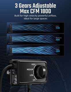 Foto 4 | Foto 4 | Ventilador De Suelo Simple Deluxe Hifanxfloor12vx2 30 Cm, 3 Velocidades, Negro - Venta Internacional.