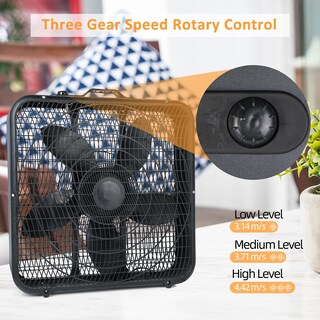 Foto 2 | Foto 2 | Ventilador De Mesa Box Fan Simple Deluxe De 20 Pulgadas Y 3 Velocidades, Negro - Venta Internacional.