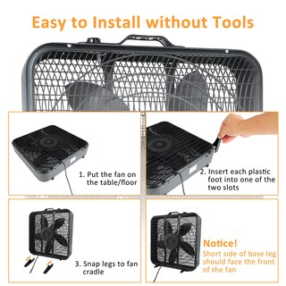 Foto 6 | Foto 6 | Ventilador De Mesa Box Fan Simple Deluxe De 20 Pulgadas Y 3 Velocidades, Negro - Venta Internacional.