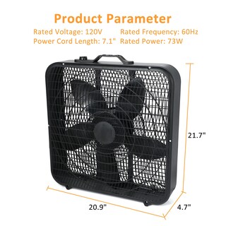 Foto 7 | Foto 7 | Ventilador De Mesa Box Fan Simple Deluxe De 20 Pulgadas Y 3 Velocidades, Negro - Venta Internacional.