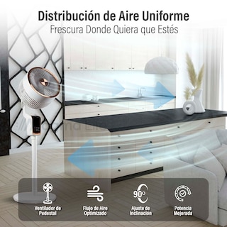 Foto 6 | Foto 6 | Magma Life Ventilador De Pedestal 50w, Control Remoto, Pantalla Led, 3 Velocidades, Temporizador 12h, Difusor De Aroma (blanco)