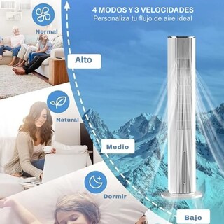 Foto 5 | Foto 5 | Enfriador Ventilador Torre Portátil Veohaut Oscilación De60° Blanco 1.09m De Altura 6 Litros