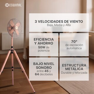 Foto 6 | Foto 6 | Ventilador Con Tripié Esquimal, Aspas De Aluminio, Altura Ajustable, Oscilación 70°, 3 Velocidades
