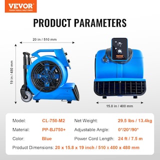 Foto 7 | Foto 7 | Ventilador De Piso Vevor 1560 Rpm 4000 Cfm Con Temporizador De 3 Velocidades - Venta Internacional.