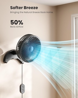 Foto 3 | Foto 3 | Ventilador De Pared Koonie De 20 Cm Con Temporizador Y Mando A Distancia - Venta Internacional.
