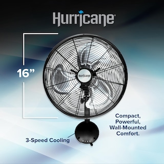 Foto 2 | Foto 2 | Ventilador De Pared Hurricane Pro High Velocity De 16 Pulgadas Negro - Venta Internacional.