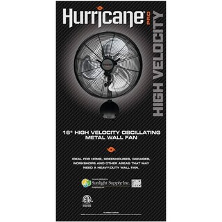 Foto 3 | Foto 3 | Ventilador De Pared Hurricane Pro High Velocity De 16 Pulgadas Negro - Venta Internacional.