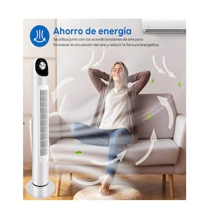 Foto 4 | Foto 4 | Ventilador de Torre Silencioso 3 Velocidades Blanco