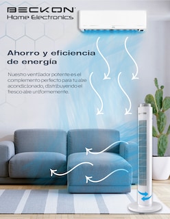 Foto 6 | Foto 6 | Ventilador de Torre Beckon Blanco con Control Remoto