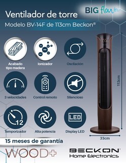 Foto 3 | Foto 3 | Ventilador de Torre Beckon Grande Big Flow con Ionizador