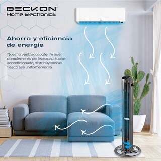 Foto 7 | Foto 7 | Ventilador de Torre Beckon Turbo Power 6 Vel 102 cm de Alto + Control Remoto + Oscilación + Modos de Uso + Temporizador