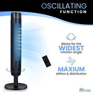 Foto 3 | Foto 3 | Ventilador De Torre Senville 42 Oscilante Con Mando A Distancia Negro - Venta Internacional.