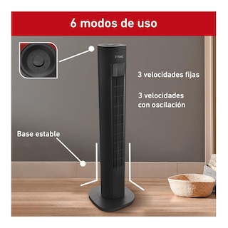 Foto 3 | Foto 3 | Ventilador de Torre 3 Vel 90 Cm Negro T-fal Ve5300x0