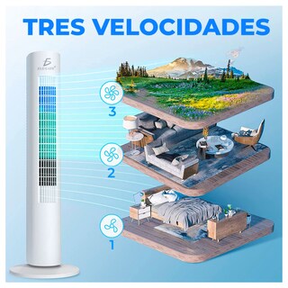 Foto 7 | Foto 7 | Ventilador De Torre De 29'' Con 3 Velocidades Y Giro De 90 Grados Color Blanco