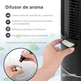 Foto 4 | Foto 4 | Ventilador De Torre 128 Cm Ionizador Purificador De Aire Con Caja De Aromas Esquimal Color Negro Oscilante 90°