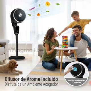Foto 5 | Foto 5 | Magma Life Ventilador De Pedestal 50w, Control Remoto, Pantalla Led, 3 Velocidades, Temporizador 12h, Difusor De Aroma (negro)
