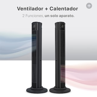 Foto 2 | Foto 2 | Ventilador Calentador De Torre 2 En 1 Esquimal, Climatizador De Aire Giratorio,temporizador Y Control Remoto, Negro