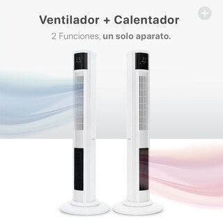 Foto 2 | Foto 2 | Ventilador Calentador De Torre 2 En 1 Esquimal, Climatizador De Aire Giratorio,temporizador Y Control Remoto, Blanco