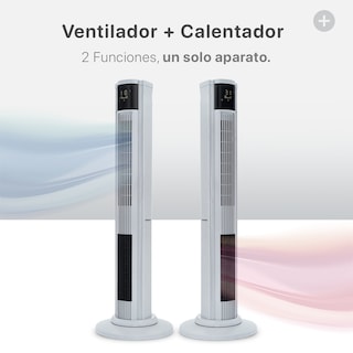 Foto 2 | Foto 2 | Ventilador Calentador De Torre 2 En 1 Esquimal, Climatizador De Aire Giratorio,temporizador Y Control Remoto, Gris