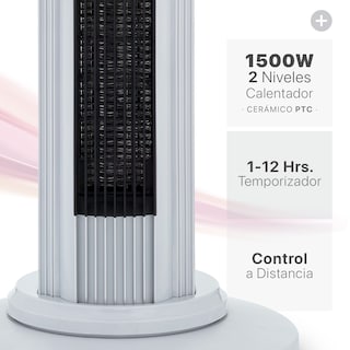 Foto 4 | Foto 4 | Ventilador Calentador De Torre 2 En 1 Esquimal, Climatizador De Aire Giratorio,temporizador Y Control Remoto, Gris