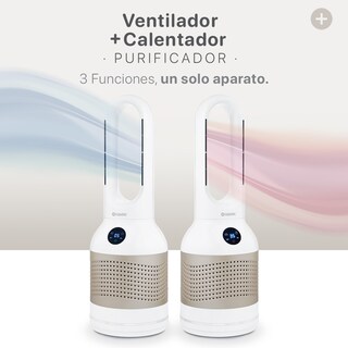 Foto 2 | Foto 2 | Ventilador Calentador Purificador 3 En 1 Esquimal, Sin Aspas, Silencioso, Chico, Dorado - Blanco