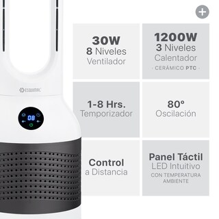 Foto 3 | Foto 3 | Ventilador Calentador Purificador 3 En 1 Esquimal, Sin Aspas, Silencioso, Chico, Gris - Blanco