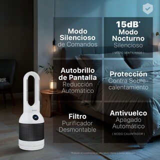 Foto 5 | Foto 5 | Ventilador Calentador Purificador 3 En 1 Esquimal, Sin Aspas, Silencioso, Chico, Gris - Blanco