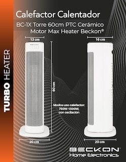 Foto 4 | Foto 4 | Calefactor Calentador Eléctrico Cerámico Ptc 60cm 750w / 1500w Beckon