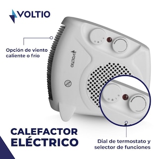 Foto 2 | Foto 2 | Calefactor Eléctrico Voltio 1500w Portátil 2 Piezas