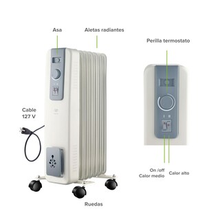 Foto 4 | Foto 4 | Calefactor eléctrico de aceite tipo radiador cobertura 20m2 AVERA CALACE01