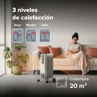 Foto 7 | Foto 7 | Calefactor eléctrico de aceite tipo radiador cobertura 20m2 AVERA CALACE01