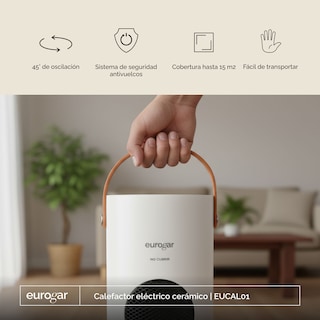 Foto 6 | Foto 6 | Calefactor de Torre Portátil Cerámico Oscilación 45° Eurogar EUCAL01