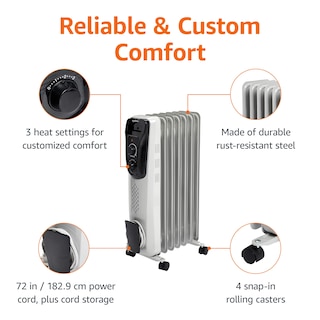 Foto 3 | Foto 3 | Calentador De Aceite Amazon Basics Radiator 1500 W 7 Aletas 3 Heat White - Venta Internacional.