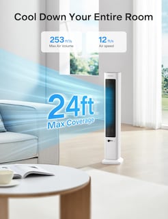 Foto 6 | Foto 6 | Ventilador Tipo Torre Pelonis Oscilante Con Mando A Distancia, Color Blanco - Venta Internacional.
