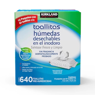 Foto 1 | Foto 1 | Toallitas Húmedas Desechables Inodoro Kirkland 640pz