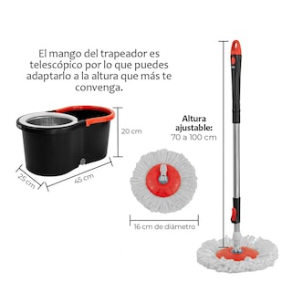 Foto 3 | Foto 3 | Trapeador Giratorio Con Cubeta Microfibra Eo Safe Imports Esi-19435 Color Negro