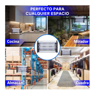 Foto 5 | Foto 5 | Lámpara Mata Mosquitos Eléctrico Matamoscas 20w, Negro