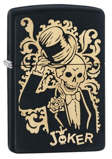 Foto 1 | Foto 1 | Tamaño De Bolsillo Zippo Joker Negro Mate Más Ligero - Venta Internacional.